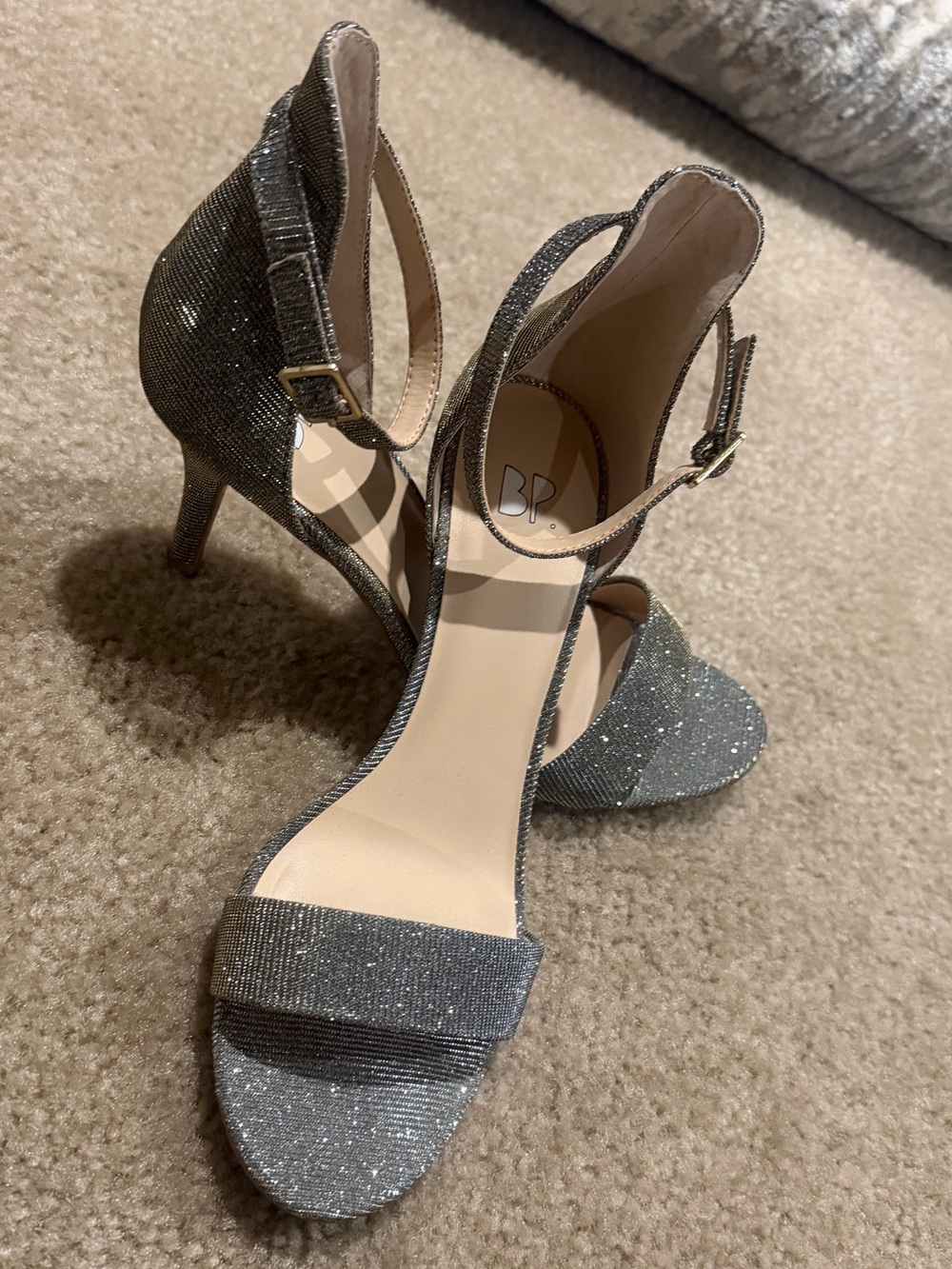 Nordstrom BP Sparkling Open-Toe Ankle-Strap Heels